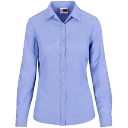Ladies Long Sleeve Oxford Sky Blue